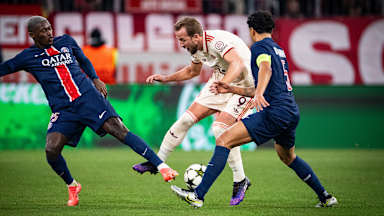 Scene from the match between FC Bayern and Paris Saint-Germain