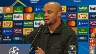 Vincent Kompany at the press conference after the match against Shakhtar Donetsk