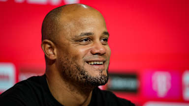 Vincent Kompany at the press conference after FC Bayern's Bundesliga match against TSG Hoffenheim