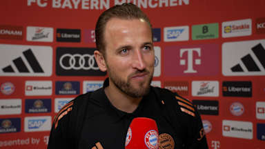 Harry Kane interviewed after the Bundesliga match against TSG Hoffenheim