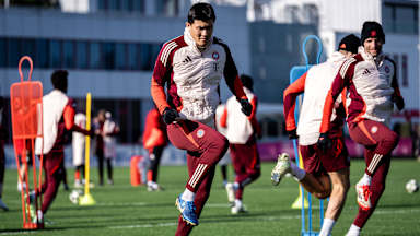 Entrenamiento del FC Bayern previo al partido de Champions contra el Celtic Glasgow