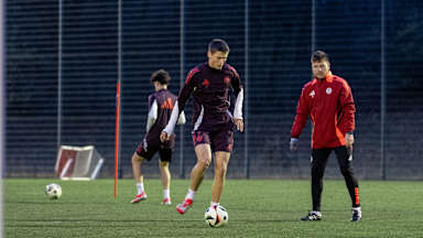 Magnus Dalpiaz im Training vor dem Heimspiel der U19 des FC Bayern gegen den Nachwuchs des Chemnitzer FC in der DFB-Nachwuchsliga.