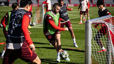 FC Bayern training before the Champions League match against Bayer Leverkusen