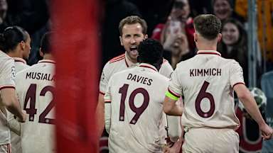 Harry Kane jubelt nach seinem Tor in der Champions League gegen Leverkusen