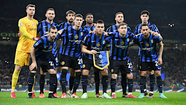 El equipo del Inter de Milán antes de un partido de la Serie A
