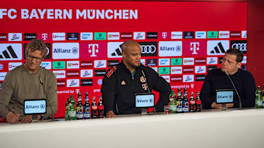 Dieter Nickles, Vincent Kompany, Max Eberl Bayern press conference Union Berlin
