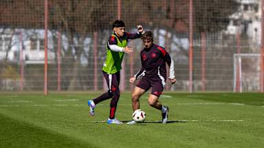 Die FCB-Amateure während einer Trainingseinheit an der Säbener Straße.