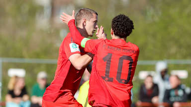 Spielszene aus dem Duell der FC Bayern U19 beim Nachwuchs des Chemnitzer FC