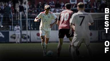 Spielszene aus dem Duell der FC Bayern U19 gegen Bayer Leverkusen