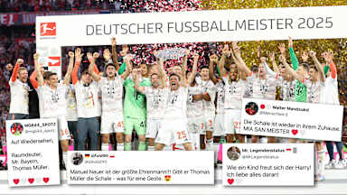 Die Stimmen der FC Bayern-Fans zum 2:0 gegen Gladbach, zum Thomas Müller-Abschied  und zur Meisterfeier