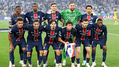 Das Team von Paris Saint-Germain vor dem Champions League-Finale gegen Inter Mailand