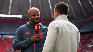 Vincent Kompany interviewed before FC Bayern's friendly against Olympique Lyon.