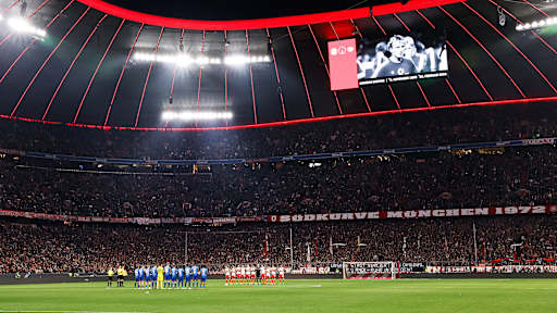 Minute's silence for Andreas Brehme before FC Bayern v RB Leipzig