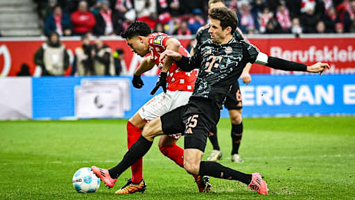 Spielszene aus dem Bundesliga-Duell Mainz 05 vs. FC Bayern