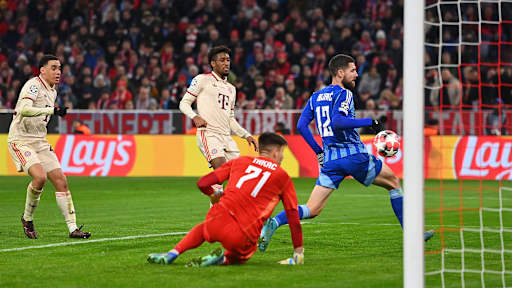 Kingsley Coman trifft zum 3:0 des FC Bayern gegen Bratislava