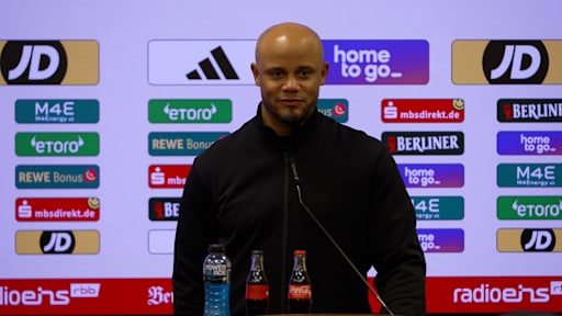 Head coach Vincent Kompany at his press conference after FC Bayern's match away at Union Berlin.