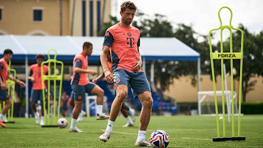 Thomas Müller am Donnerstag im FC Bayern-Training.