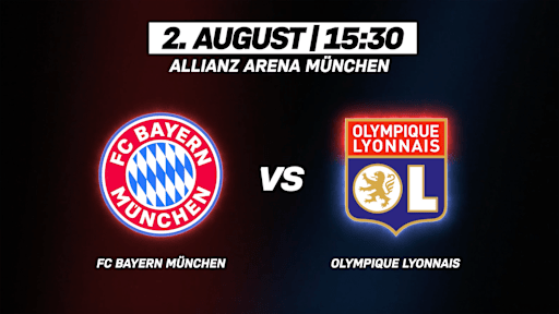 Grafik mit den Logos des FC Bayern und von Olympique Lyon