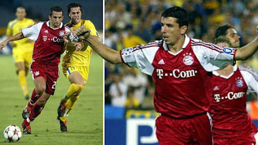 Roy Makaay jubelt nach einem Tor nzum Champions League-Auftakt gegen Tel Aviv