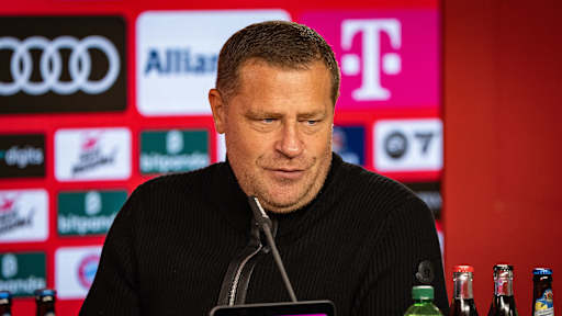 Sportvorstand Max Eberl spricht im Pressetalk vor dem Bundesliga-Spiel gegen den SV Werder Bremen.
