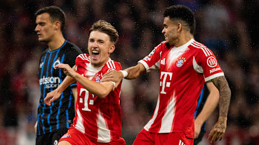 Lennart Karl jubelt nach seinem Tor gegen Brügge