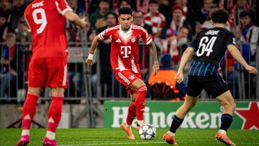 Luis Díaz am Ball gegen Brügge