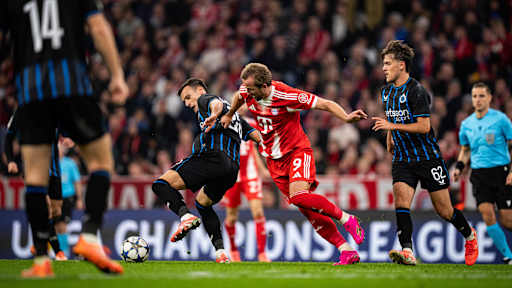 Harry Kane im Zweikampf gegen Brügge