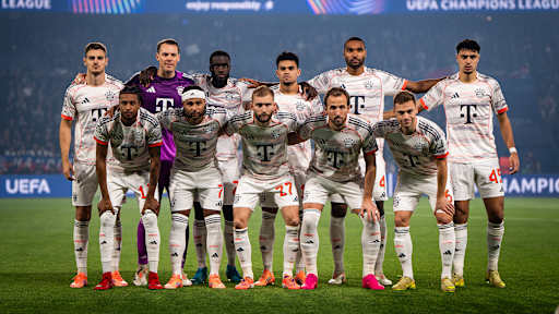 Startaufstellung des FC Bayern im Champions League-Spiel bei Paris Saint-Germain