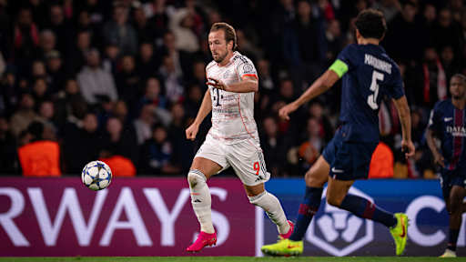 Harry Kane am im Champions League-Spiel des FC Bayern bei Paris Saint-Germain