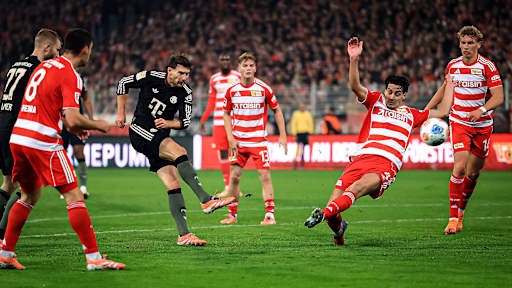 Leon Goretzka beim Torschuss während des Auswärtsspiels des FC Bayern in der Bundesliga bei Union Berlin