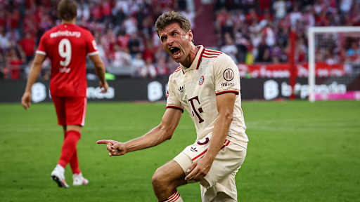 Thomas Müller celebra un gol en el partido contra el Freiburg.