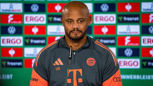 Vincent Kompany im Pressetalk vor dem DFB-Pokal-Spiel bei Union Berlin