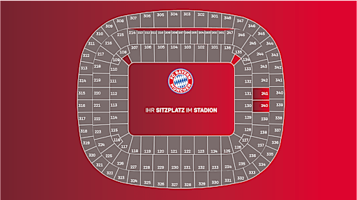 Blockplan Arena - Ansicht der Plätze zur Eventbox, Mittelrang hinter dem Tor