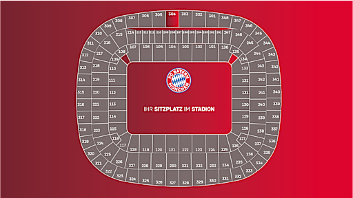 Blockansicht Foyer - Sitzplätze Oberrang auf Höhe Mittellinie