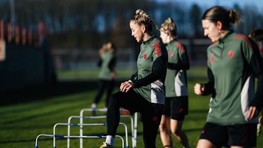 Giulia Gwinn während des Abschlusstrainings der FC Bayern Frauen.