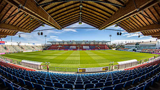 Ein Rundblick des Sportparks Unterhaching.