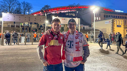 FC Bayern fans in Leipzig outside the stadium