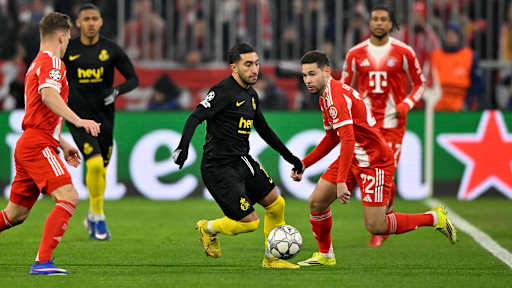Raphael Guerreiro am Ball im Champions League-Spiel des FC Bayern gegen Royale Union Saint-Gilloise