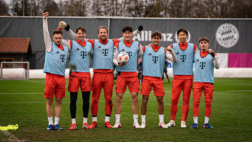 Das Siegerteam im Training des FC Bayern