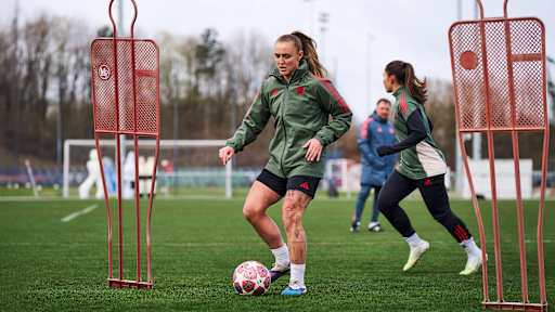 Georgia Stanway während des Abschlusstrainings vor dem Duell gegen Manchester United.