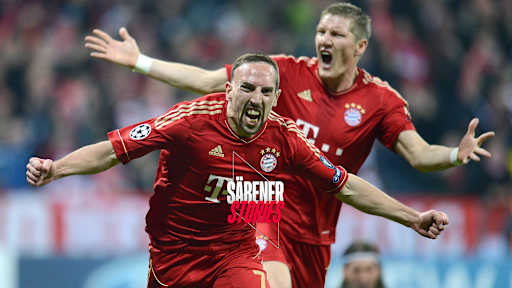 München, wir kommen! Franck Ribéry und Basti Schweinsteiger im Halbfinale gegen Real 2012.