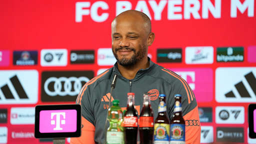 Vincent Kompany spricht im Pressetalk vor dem Bundesliga-Heimspiel gegen den VfB Stuttgart.