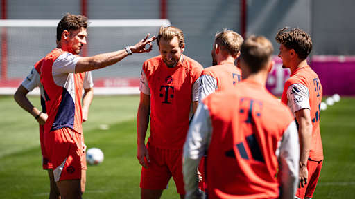 Harry Kane im Abschlusstraining des FC Bayern vor dem Bundesliga-Heimspiel gegen den 1. FC Heidenheim
