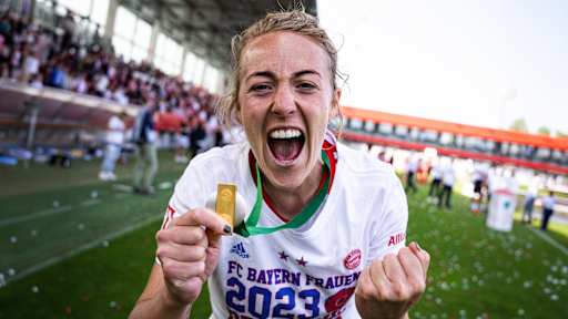 Caro Simon nach dem Gewinn der Meisterschaft 2023.