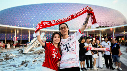 Fans outside the stadium