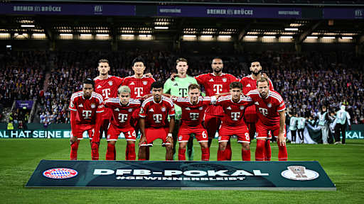 Startaufstellung des FC Bayern im Erstrundenspiel des FC Bayern im DFB-Pokal beim VfL Osnabrück