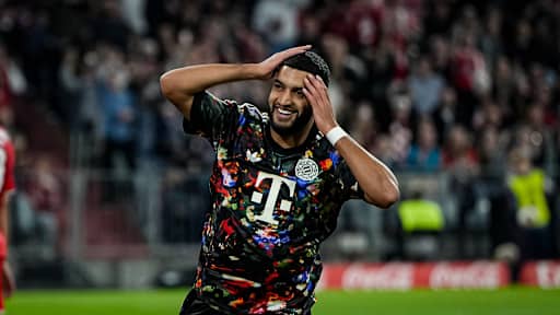 Ismael Saibari jubelt während des Bundesligaspiels zwischen dem FC Bayern und Union Berlin