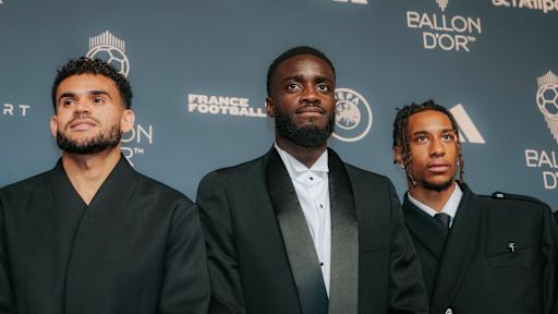 Luis Diaz, Dayot Upamecano und Michael Olise bei der Ballon d'Or-Gala