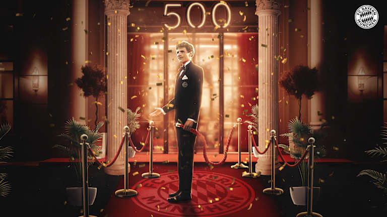 Thomas Müller won his 500th game for Bayern in the Bundesliga match against Borussia Mönchengladbach