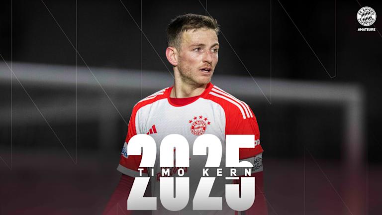 Porträt von Timo Kern, der seinen Vertrag bei den FC Bayern-Amateuren bis 2025 verlängert hat